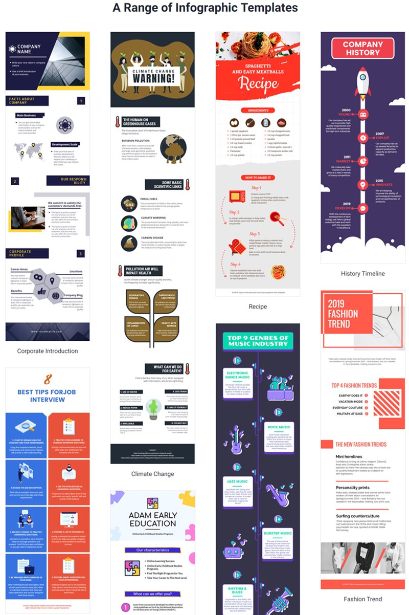 A Range of Infographic Templates in DesignCap
