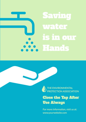 Simple Blue Save Water Poster Poster Design
