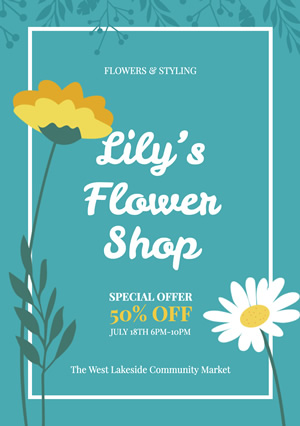 Life Flower Shop Flyer Design