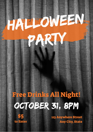 Dark Spooky Halloween Party Poster Design