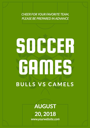 Green Soccer Game Sports Poster Poster Design