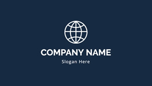Dark Blue Company Name Business Card Design