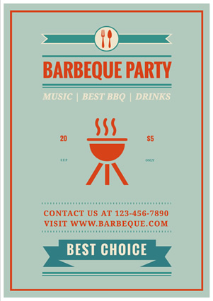 Red Grill Barbeque Party Flyer Design