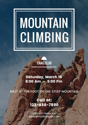 Climbing Photo Club Flyer Flyer Design