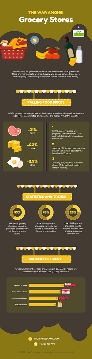 Online Grocery Shopping Infographic Design