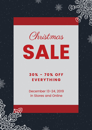 Snowflake Christmas Sale Flyer Design