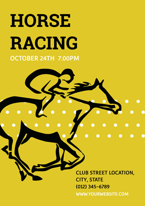 Yellow Horse Racing Poster Poster Design