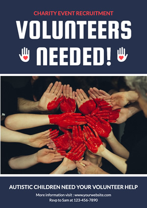 Joint Hands and Heart Volunteer Poster Design