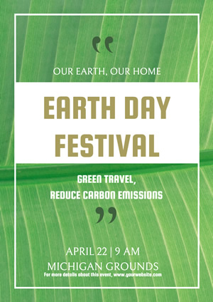 Simple Green Earth Day Poster Poster Design