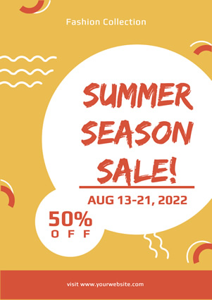 Yellow Summer Seasonal Sale Flyer Design
