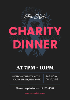 Silk Ribbon Charity Dinner Poster Poster Design