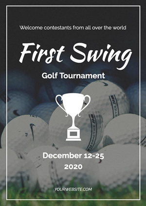 White Trophy Golf Tournament Poster Poster Design