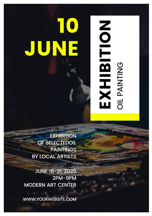 Beautiful Oil Painting Exhibition Poster Design