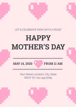 Pink Mothers Day Celebration Invitation Design