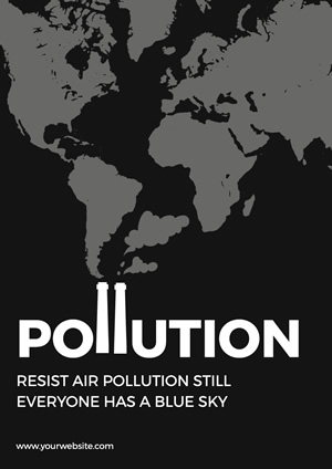 Minimalist Black and White Air Pollution Poster Poster Design