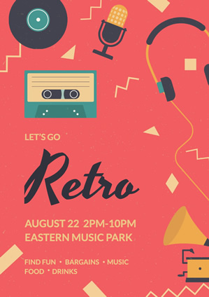 Retro Music Party Poster Design