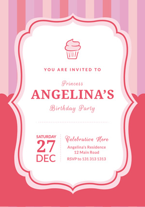 Pink Cupcake Birthday Flyer Design