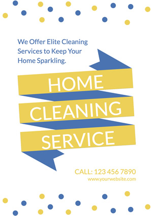 Dots and Banner Cleaning Service Flyer Design