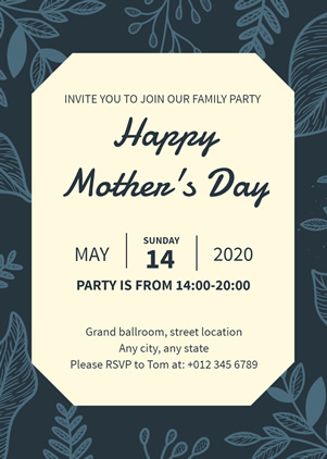 Elegant Mothers Day Invitation Design