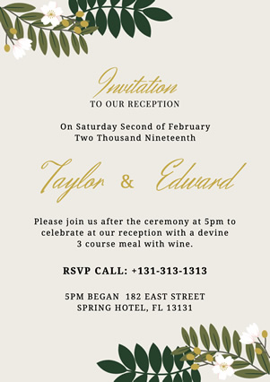 White Decorative Wedding Invitation Flyer Design