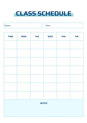 University Class Schedule Schedule Design