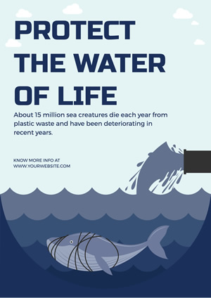 Blue Whale Water Pollution Poster Poster Design