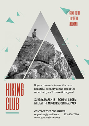 Club Recruit Hiking Club Flyer Flyer Design