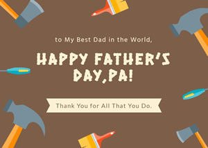 Tools Fathers Day Card Design