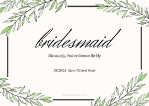 Card for Bridesmaid Design