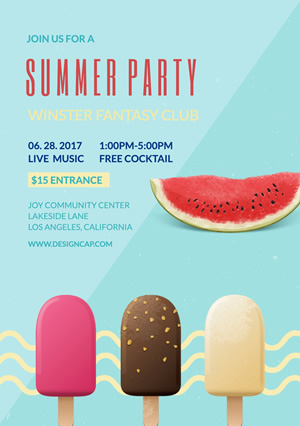 Party Summer Flyer Flyer Design
