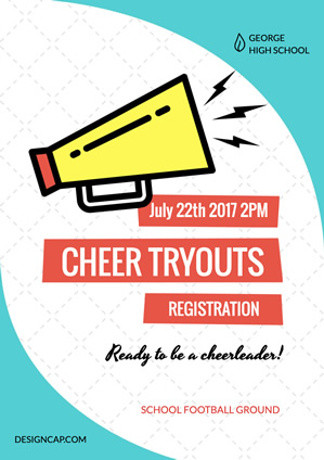 Cheer Tryout Registration Poster Poster Design
