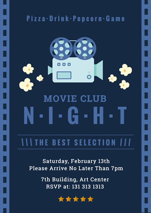 Blue Movie Club Party Flyer Flyer Design