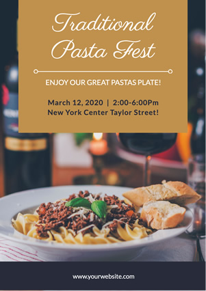 Photo Traditional Pasta Fest Flyer Flyer Design