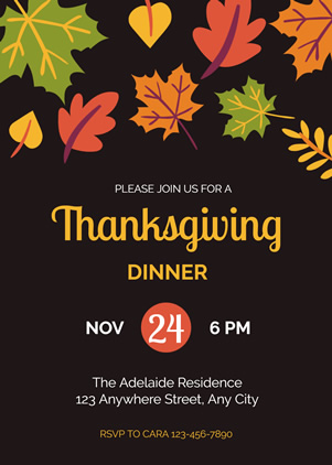 Invitation Thanksgiving design