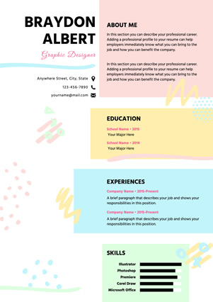 Currículum De Diseñador Gráfico design