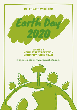 White and Green Earth Day Poster Poster Design