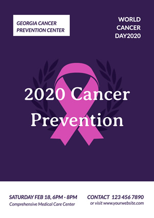 Purple Cancer Prevention Poster Design