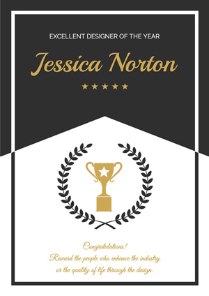 Simple Black and White Award Poster Design