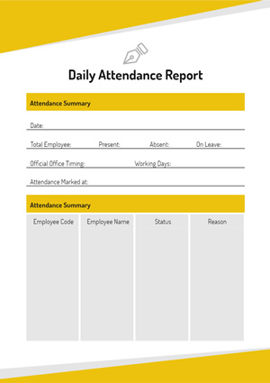 Daily Attendance Report Design
