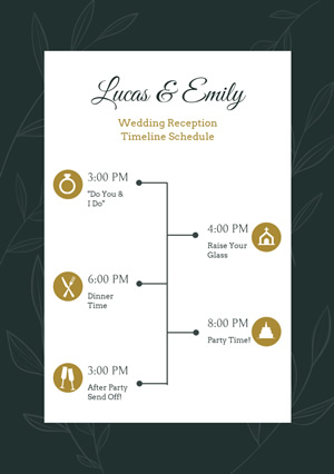 Wedding Reception Timeline Schedule Design