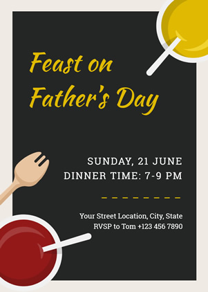 Fancy Fathers Day Dinner Invitation Design