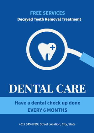 Blue Dental Care Poster Design