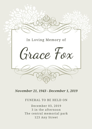 Elegant Funeral Invitation Design