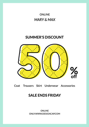 Sale Summer Discount Poster Design