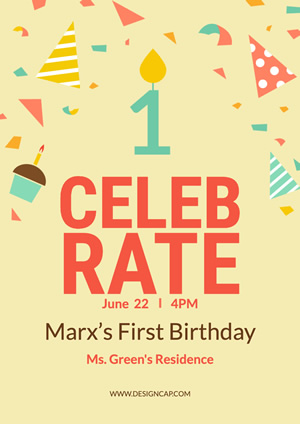 Marx First Birthday Poster Design