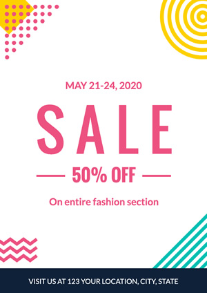 Simple Fashion Section Sale Poster Design