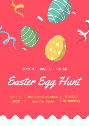 Colorful Easter Egg Hunt Invitation Design