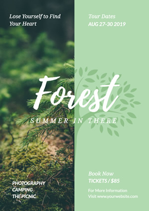 Green Forest Trip Poster Design