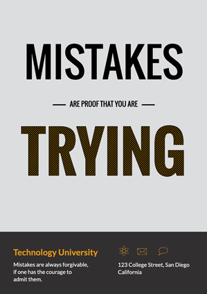 Motivational Mistakes Trying Poster Design