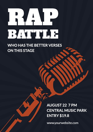 Blue Microphone Rap Battle Poster Design